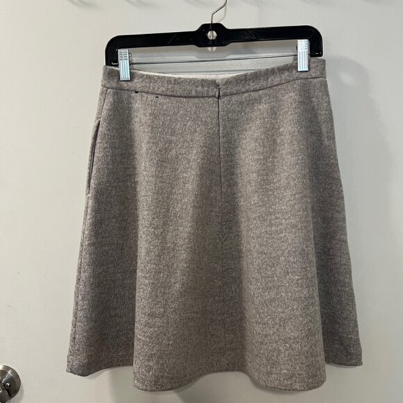 Banana Republic Womens Beige Wool Blend Pocket A Line Skater Skirt Career Size 2 - Picture 3 of 8